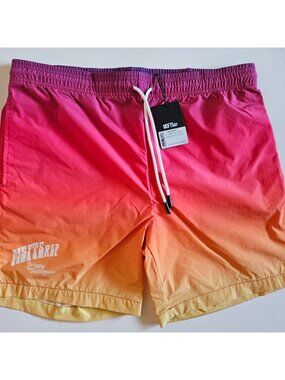MSFTSRep Men's Swim Trunks Pink Extra-Small Drawstring Beach Pool Shorts NWT